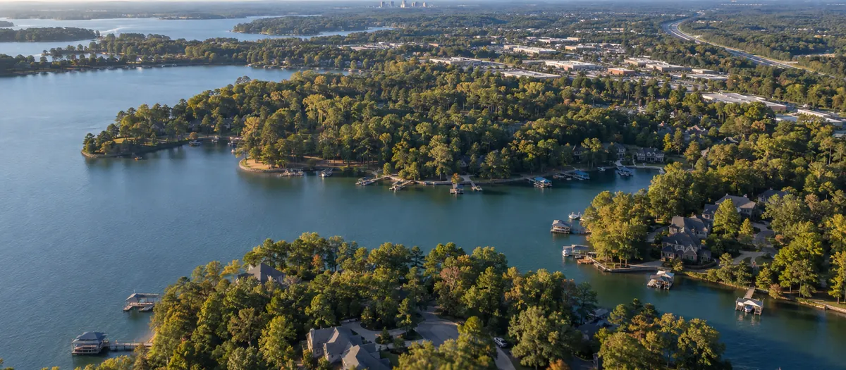 Aerial view of Cornelius, North Carolina