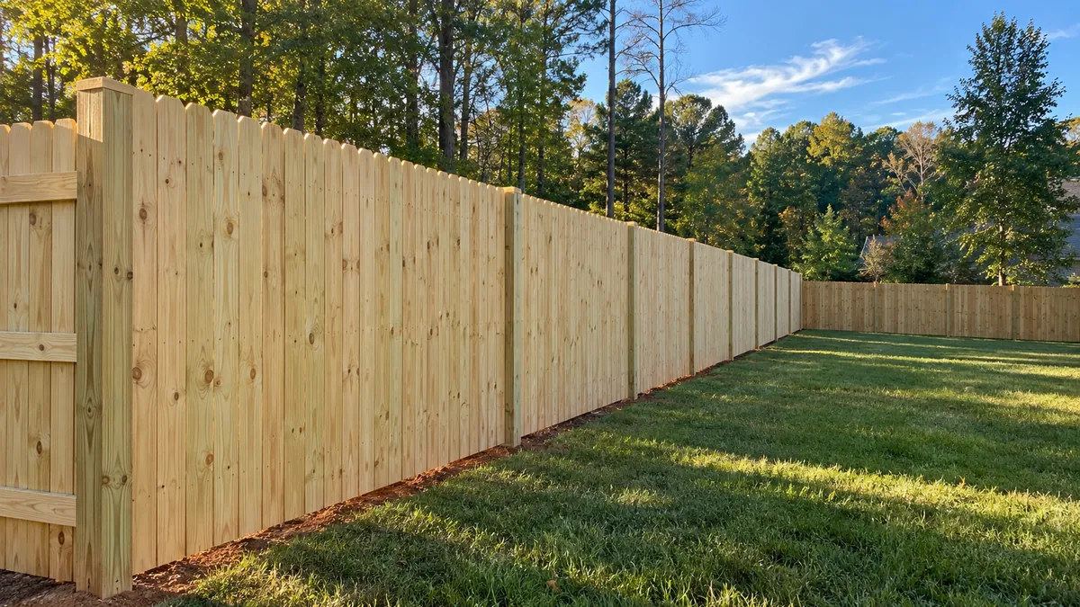 Wood Fence Installation work by Nick's Fencing